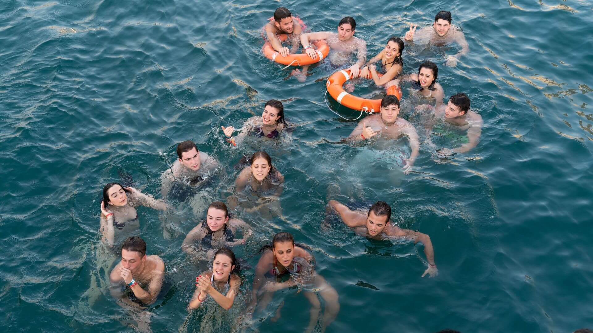 ES Camps students enjoy yacht party activity, swimming, in Dubai camps dubai summer camps in dubai